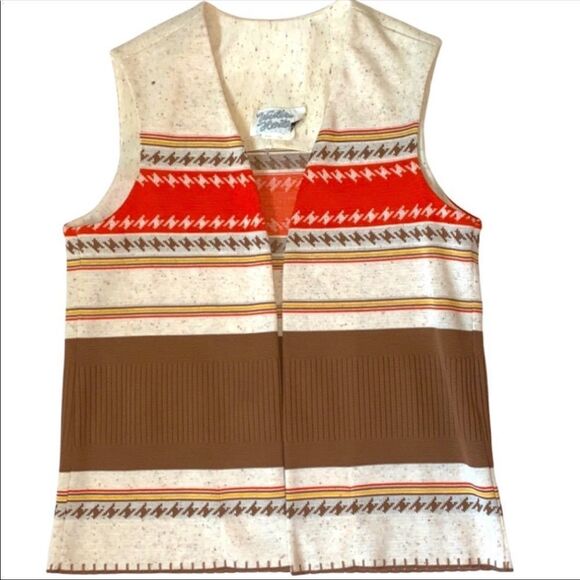 60s Vintage Vest Western Heritage Polyester Vest Size Medium - Picture 5 of 7